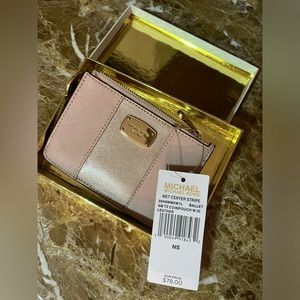 Michael Kors MET CENTER STRIPE SM TZ COIN POUCH W ID